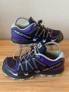 Salomon Women's Fellraiser 2013 Mountain Trail Running Shoes Purple/blk Sz 8